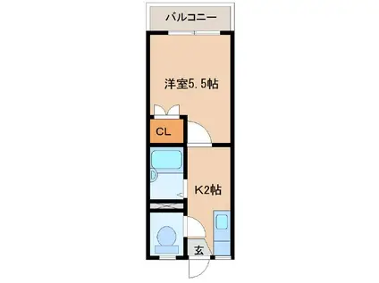 ボヌール天満(1K/1階)の間取り写真