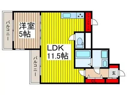 スリーブライト北浦和(1LDK/1階)の間取り写真