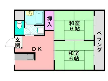 リベラルパレス平野(2DK/6階)の間取り写真