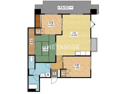 レジデンス泉(3LDK/4階)の間取り写真