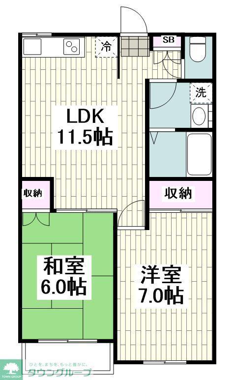 フェリース鎌倉(2LDK/2階)の間取り写真