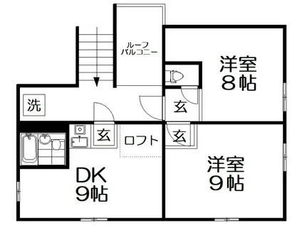 ファインコートII石津元町(2DK/5階)の間取り写真