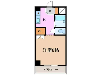 GREEN HILLS KATOH(1K/2階)の間取り写真