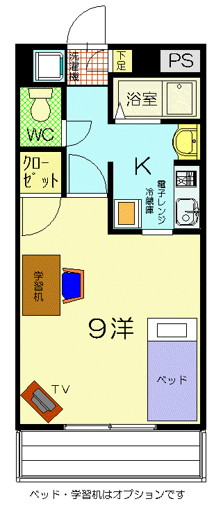 エース湯田(ワンルーム/1階)の間取り写真