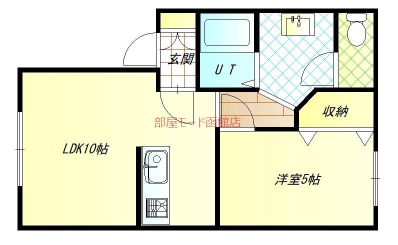 SUN RISE桔梗(1LDK/2階)の間取り写真