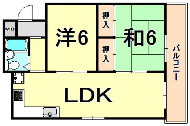 オアシス21(2LDK/2階)の間取り写真