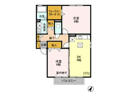 セピアコートII(2DK/1階)の間取り写真