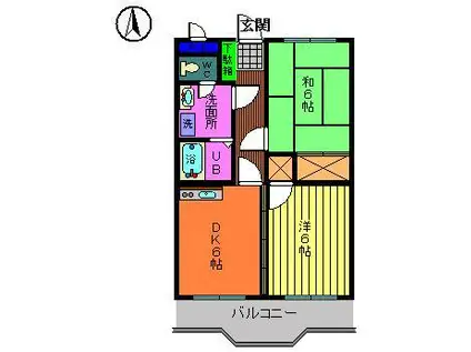 グレイスマンション(2DK/2階)の間取り写真