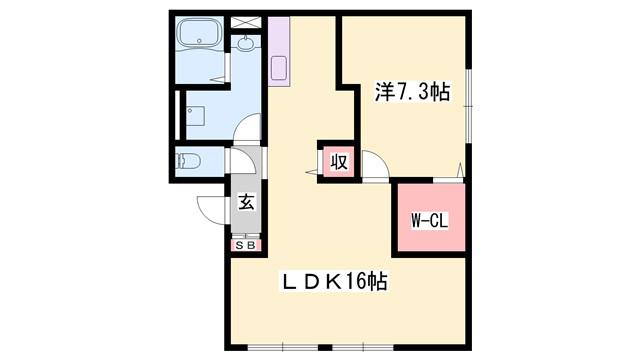ロイヤルハイツII(2DK/1階)の間取り写真