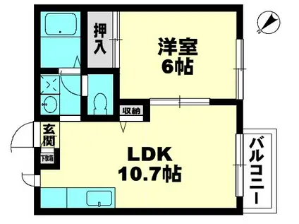 キャロットハウス(1LDK/1階)の間取り写真