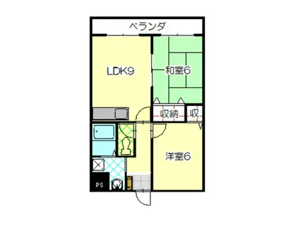 サンライズ21(2LDK/3階)の間取り写真