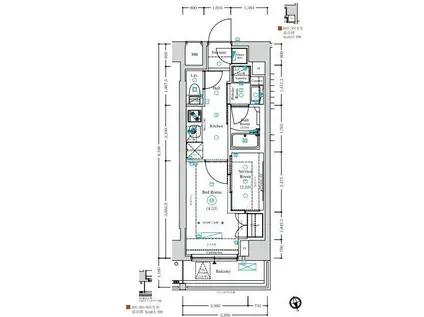 ガリシア竹ノ塚(1SK/6階)の間取り写真