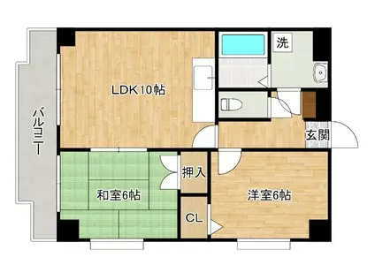 守恒センタービル(2LDK/3階)の間取り写真