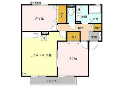 エスペランサ(2LDK/1階)の間取り写真