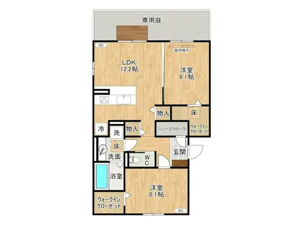 LA MAISON NAKAI(2LDK/1階)の間取り写真