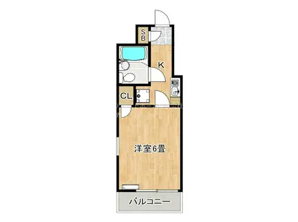 シティハイツ寺地町東(1K/1階)の間取り写真