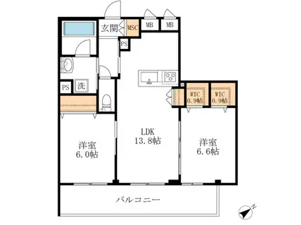 EDEL HEIM(2LDK/2階)の間取り写真