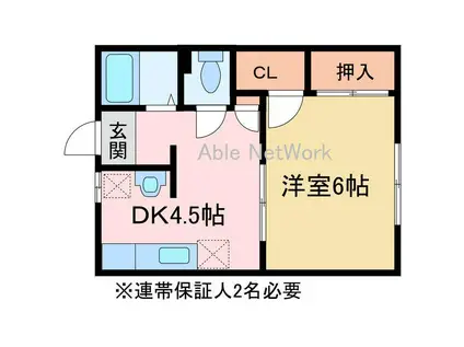 ヴィレッジ巴(1DK/1階)の間取り写真