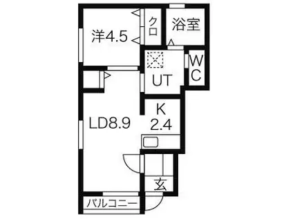 サンローズドゥオ(1LDK/1階)の間取り写真