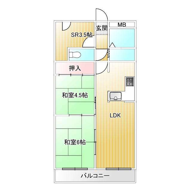 メゾン太平洋(3LDK/8階)の間取り写真