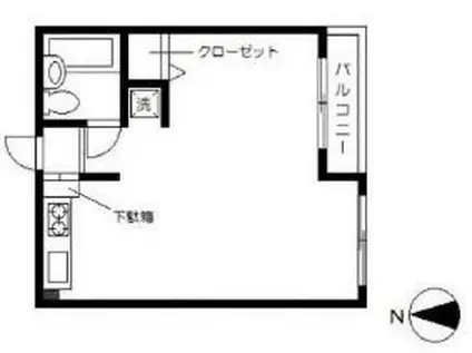トワイライトⅤ(ワンルーム/1階)の間取り写真