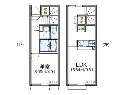 レオネクストオアシス(1LDK/1階)の間取り写真