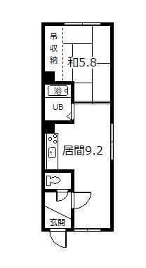 ハイツひまわり(1DK/1階)の間取り写真