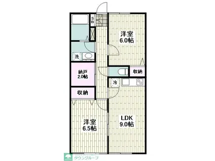 OFF SHORE(2SLDK/1階)の間取り写真