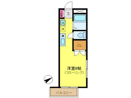プライム多摩川(ワンルーム/3階)の間取り写真