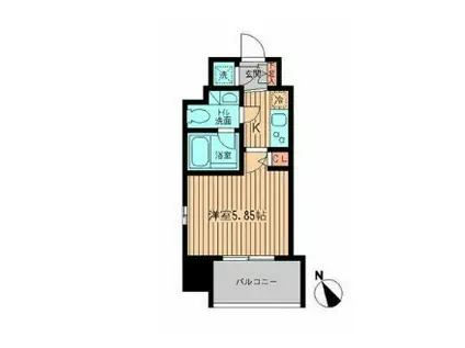 レジディア大森(1K/13階)の間取り写真