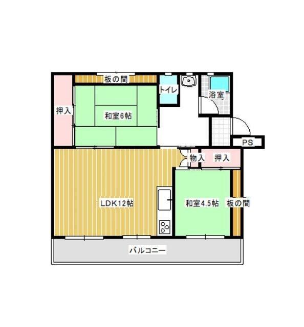 ユートピア東長崎 1棟(2LDK/3階)の間取り写真