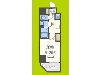 プレサンス北堀江(1K/4階)の間取り写真