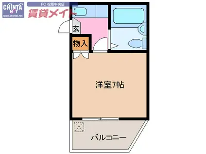 カレッジハウス6(1K/1階)の間取り写真