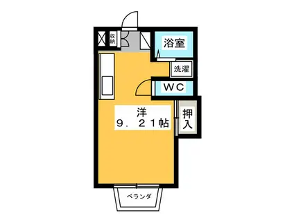 コーポグリーン(ワンルーム/1階)の間取り写真