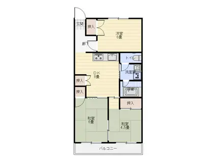 エクセレント一番館(3DK/2階)の間取り写真