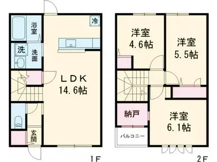 GRAND NORD II(3LDK/1階)の間取り写真