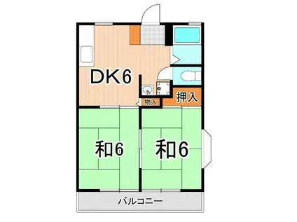 サンハイツ綾瀬(2DK/2階)の間取り写真