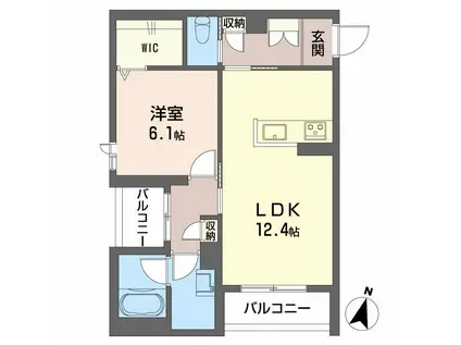 リボーンKKR(1LDK/2階)の間取り写真