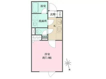 アトリオフラッツ三軒茶屋ノース 204(1K/2階)の間取り写真