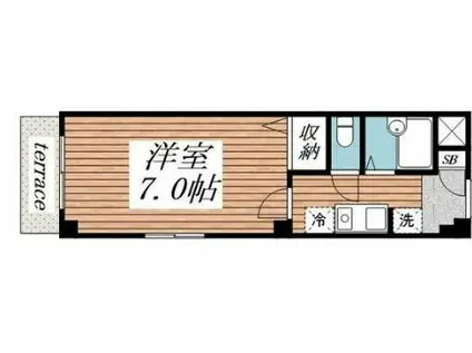 カーサ・コモド(1K/1階)の間取り写真