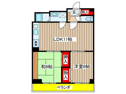 ライオンズマンション八事ガーデン 壱番館(2LDK/5階)の間取り写真