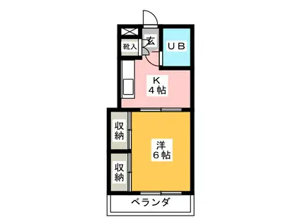 セコンドゥエトワール(1K/1階)の間取り写真