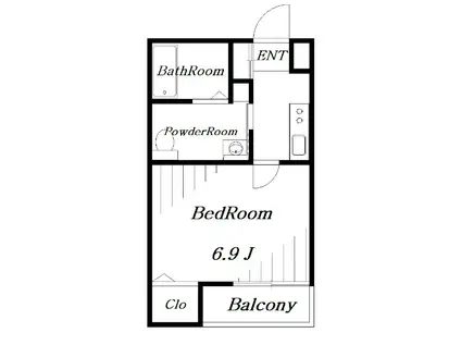 VOIER SOLEIL NISHITSUGA(1K/1階)の間取り写真