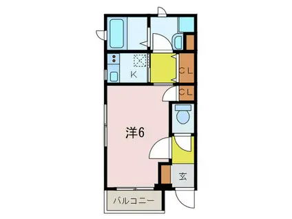 グランメール鷹取(1K/1階)の間取り写真