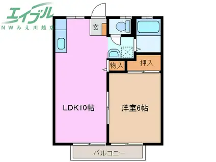アルコーヴ(1LDK/2階)の間取り写真
