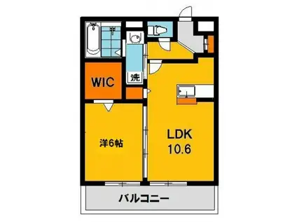シャトード新(1LDK/2階)の間取り写真