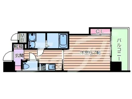 ファーストフィオーレ本町イースト(1K/12階)の間取り写真