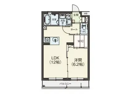 シニア向け サンヒルズ浜松東(1LDK/1階)の間取り写真