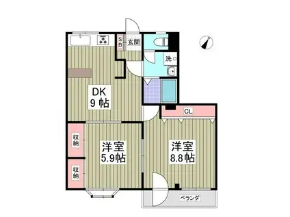 エスピーパレスA15(2DK/1階)の間取り写真
