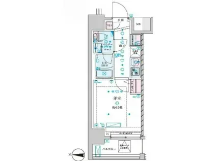 ジェノヴィア平塚IV(1K/11階)の間取り写真